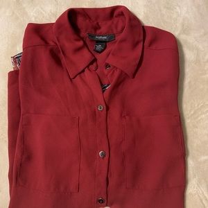 Woman’s Alfani silk red shirt